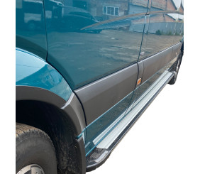 Бокові пороги Rainbow (2 шт., Алюміній) Long/ExtraLong для Mercedes Sprinter W906 2006-2018 рр