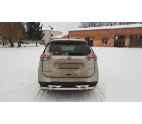 Задній захист NSXT.13.6.B1-08 (2 шт., нерж) для Nissan X-trail T32/Rogue 2014-2021 рр