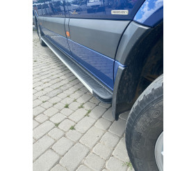Бокові пороги Maya (2 шт., алюміній) Long/ExtraLong для Mercedes Sprinter W906 2006-2018 рр