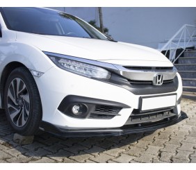 Накладка на передній бампер ЛИП V1 (чорна) для Honda Civic Sedan X 2016-2021 рр