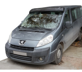 Козирьок на лобове скло (чорний глянець, 5мм) для Fiat Scudo 2007-2015 рр