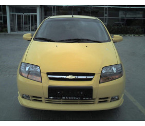 Накладка на передній бампер (під фарбування) для Chevrolet Aveo T200 2002-2008 рр