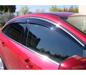 Вітровики з хромованим молдингом (4 шт, Niken) для Honda Civic Sedan X 2016-2021 рр