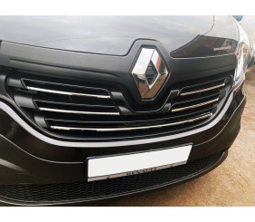 Накладки на решітку 2015-2019 (5 шт, нерж) Carmos - Турецька сталь для Renault Trafic 2015- рр