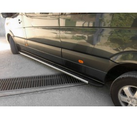 Бокові пороги Duru (2 шт., алюміній) Середня база - задній привід для Mercedes Sprinter W907/W910 2018- рр
