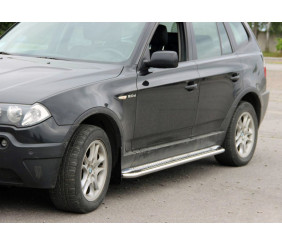 Бокові пороги KB001 (нерж) 60 мм для BMW X3 E83 2003-2010 рр