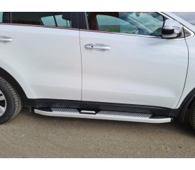 Бокові пороги Mevsim Grey (2 шт., Алюміній) для Kia Sportage 2015-2021 рр