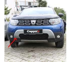 Накладка на передній бампер верхня (ABS, сіра) для Renault Duster 2018-2024 рр