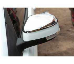 Накладки на дзеркала (для EU, 2 шт., нерж) OmsaLine - Італійська нержавійка для Ford Focus III 2011-2017 рр