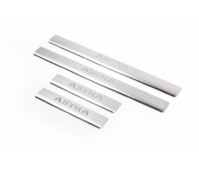 Накладки на пороги Omsa (нерж) Coupe (2 штуки) для Opel Astra G classic 1998-2012 рр