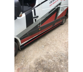 Бокові пороги Maya Red (2 шт., алюміній) Довга база для Nissan NV400 2010-2024 рр