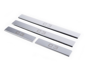 Накладки на пороги (Carmos) для Citroen C-3 2002-2009 рр