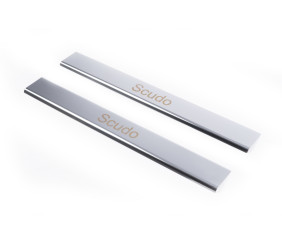 Накладки на пороги (Carmos, 2 шт, сталь) для Fiat Scudo 2007-2015 рр