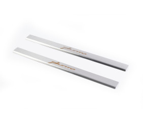 Накладки на пороги Carmos V1 (2 шт., Нерж.) для Fiat Punto Grande/EVO 2006-2018 рр