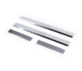 Накладки на пороги Carmos V1 Tipo (4 шт, нерж) для Fiat Tipo 2016- рр