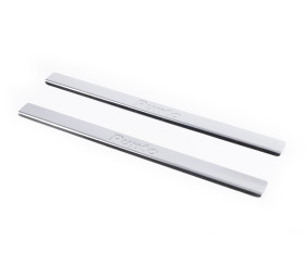 Накладки на пороги Carmos V2 (2 шт., Нерж.) для Fiat Punto Grande/EVO 2006-2018 рр