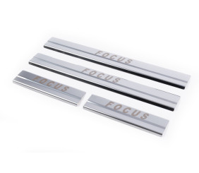 Накладки на пороги Carmos V1 (4 шт., нерж.) для Ford Focus III 2011-2017 рр
