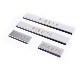 Накладки на пороги Carmos V1 (4 шт, нерж.) для Ford Fiesta 2002-2008 рр