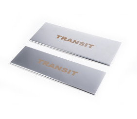 Накладки на внутрішні пороги Carmos V1 (2 шт, нерж) для Ford Transit 2000-2014 рр