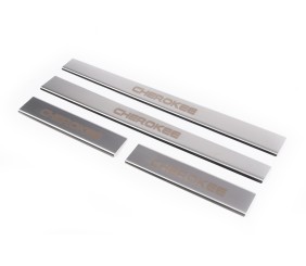 Накладки на пороги Carmos V1 (4 шт, нерж) для Jeep Cherokee/Liberty 2007-2013 рр