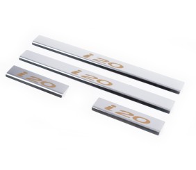 Накладки на пороги Carmos V1 (4 шт, нерж) для Hyundai I-20 2008-2012 рр