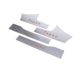 Накладки на внутрішні пороги Carmos (нерж) 3 шт, Carmos - Турецька сталь для Peugeot Partner Tepee 2008-2018 рр