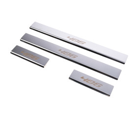 Накладки на пороги Carmos (4 шт, нерж.) для Peugeot 406 1995-2004 рр