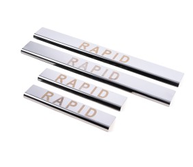 Накладки на пороги Carmos V1 (4 шт, нерж) для Skoda Rapid 2012-2019 рр