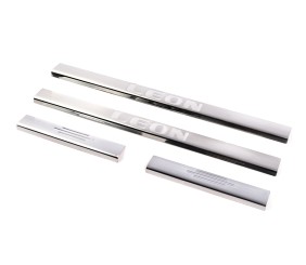 Накладки на пороги Carmos V1 (4 шт, нерж) для Seat Leon 2013-2020 рр