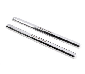 Накладки на пороги VIP (2 шт, сталь) для Volkswagen Crafter 2006-2016 рр