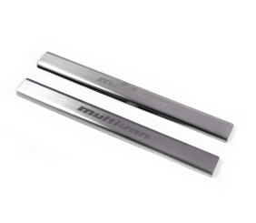 Накладки на дверні пороги VIP (2 шт, сталь) Caravella для Volkswagen T4 Caravelle/Multivan 1990-2003 рр