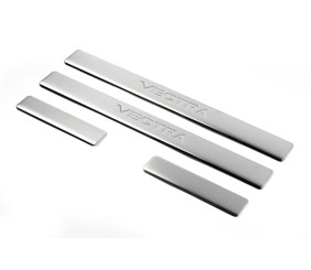 Накладки на пороги (Omsa, 4 шт, нерж) для Opel Vectra C 2002-2008 рр