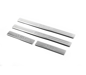 Накладки на пороги OmsaLine (4 шт, нерж) для Volkswagen Polo 2010-2017 рр