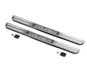 Накладки на пороги з підсвічуванням (2 шт, нерж) для Ford Courier 2014-2023 рр