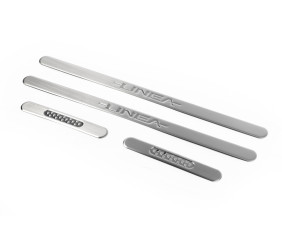 Накладки на пороги OmsaLine (4 шт, нерж.) для Fiat Linea 2006-2018 рр