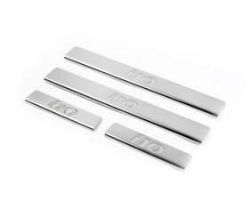 Накладки на пороги OmsaLine (4 шт, нерж.) для Hyundai I-10 2014-2017 рр