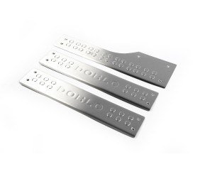 Накладки на внутрішні пороги OmsaLine (нерж.) 3 шт, OmsaLine - Італійська нержавійка для Fiat Doblo II 2010-2022 рр