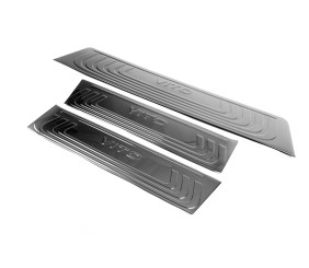 Накладки на внутрішні пороги Чорний Хром (нерж) 3 накладки для Mercedes Vito/V-class W447 2014- рр