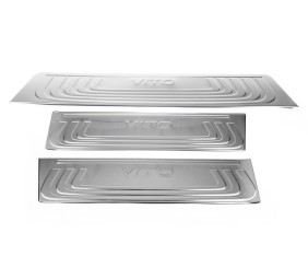 Накладки на внутрішні пороги OmsaLine (3 шт, нерж) для Mercedes Vito/V-class W447 2014- рр