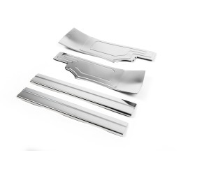 Накладки на внутрішні пороги OmsaLine (4 шт, нерж) для Ford Connect 2014-2021 рр