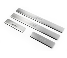 Накладки на пороги OmsaLine (нерж) Передні і задні для Peugeot 206 1998-2024 рр