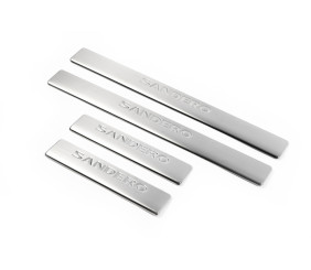 Накладки на пороги OmsaLine (4 шт, нерж.) для Dacia Sandero 2007-2013 рр