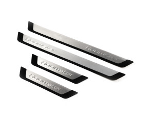 Накладки на пороги OmsaLine (4 шт, нерж.) для Skoda Roomster 2006-2015 рр