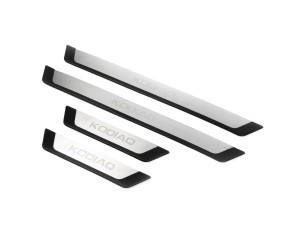 Накладки на пороги OmsaLine-Flex (4 шт, нерж) для Skoda Kodiaq 2016-2023 рр