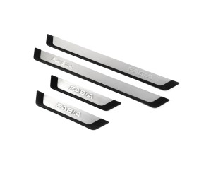 Накладки на пороги OmsaLine-Flexill (4 шт) для Skoda Fabia 2014-2021 рр