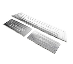 Накладки на внутрішні пороги (OmsaLine, нерж) 3 двері, OmsaLine - Італійська нержавійка для Volkswagen T5 Transporter 2003-2010 рр