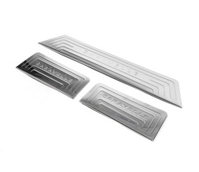 Накладки на внутрішні пороги (Omsa, нерж) 3 порога для Volkswagen T5 Caravelle 2004-2010 рр