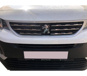Накладки на решітку (нерж.) Carmos - Турецька сталь для Peugeot Partner/Rifter 2019- рр