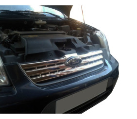 Накладки на передню решітку (нерж.) Carmos - Турецька сталь для Ford Connect 2010-2013 рр