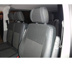 Авточохли (екошкіра та тканина, Premium) Повний салон для Volkswagen T5 Caravelle 2004-2010 рр